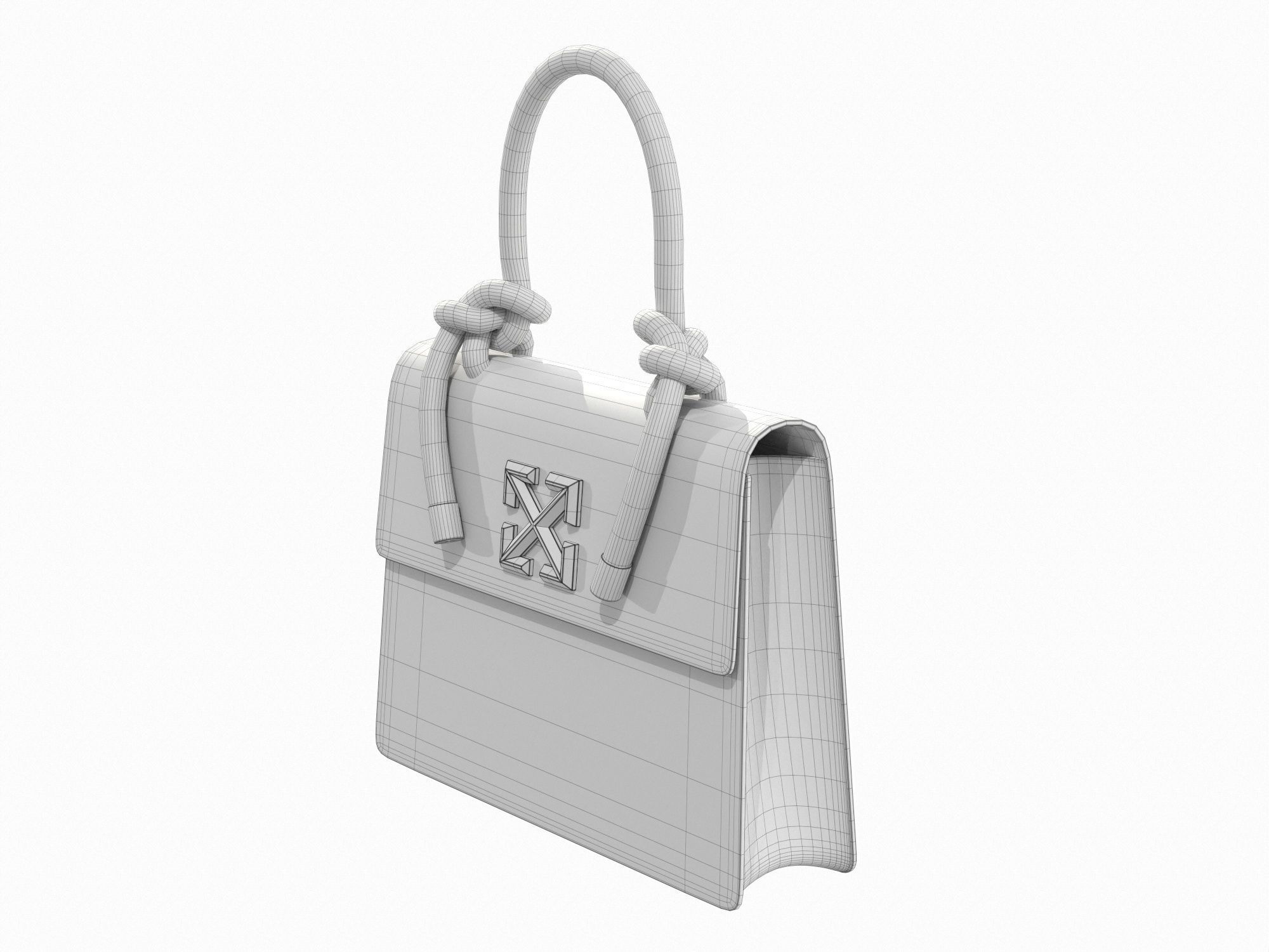 Off-White Bag Jitney Gummy White Low-poly 3D model_8