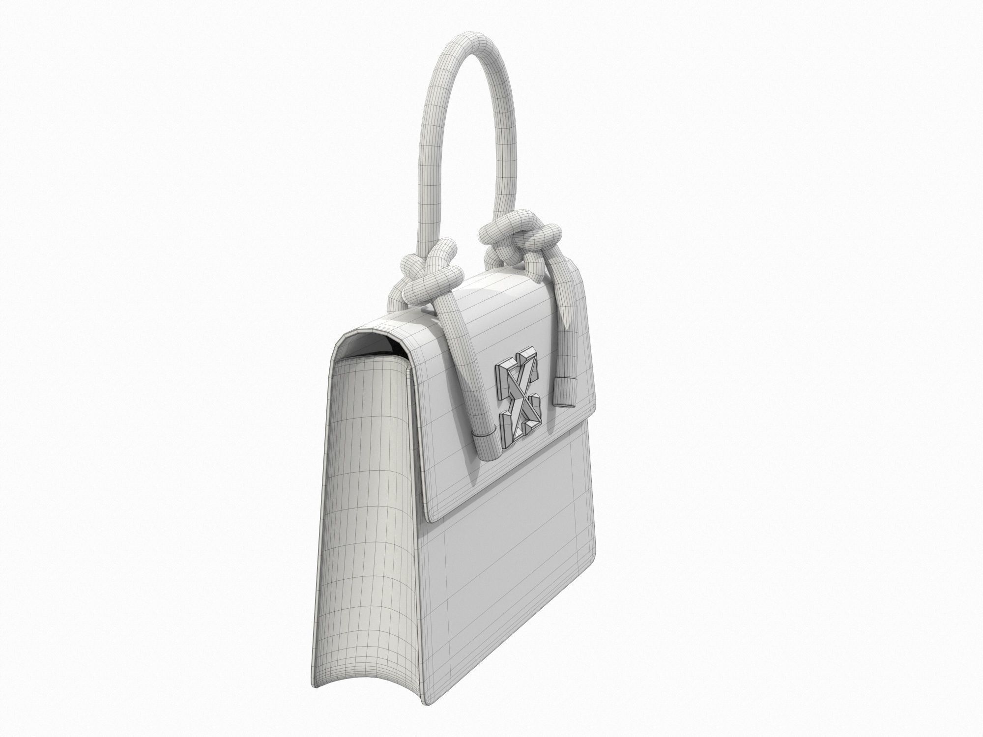 Off-White Bag Jitney Gummy White Low-poly 3D model_6