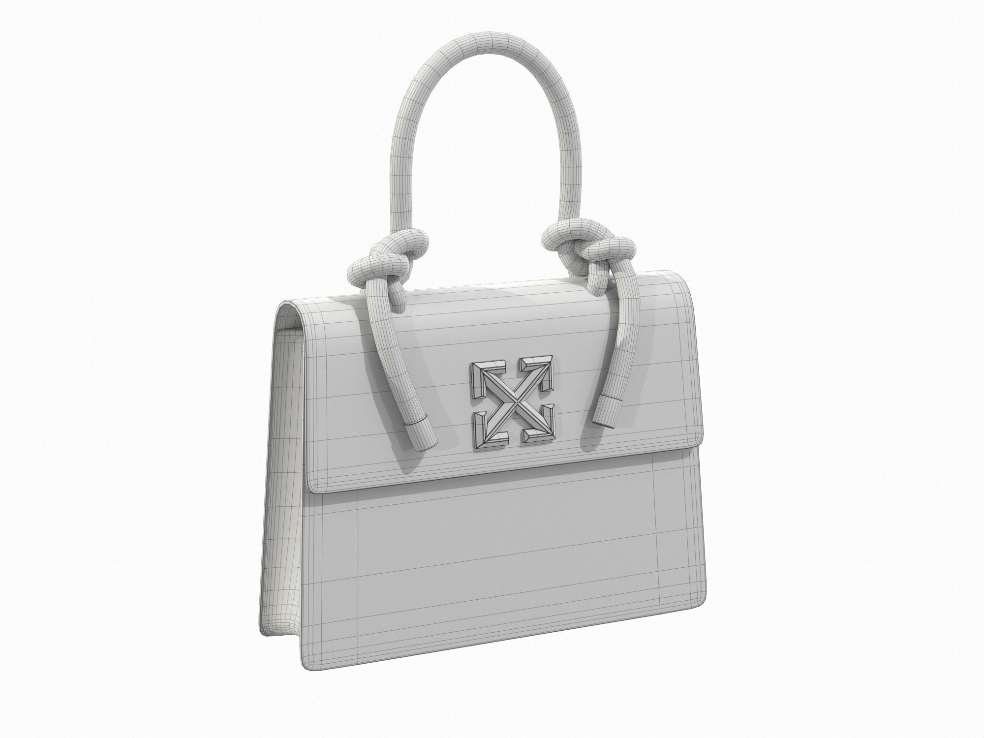 Off-White Bag Jitney Gummy White Low-poly 3D model_5