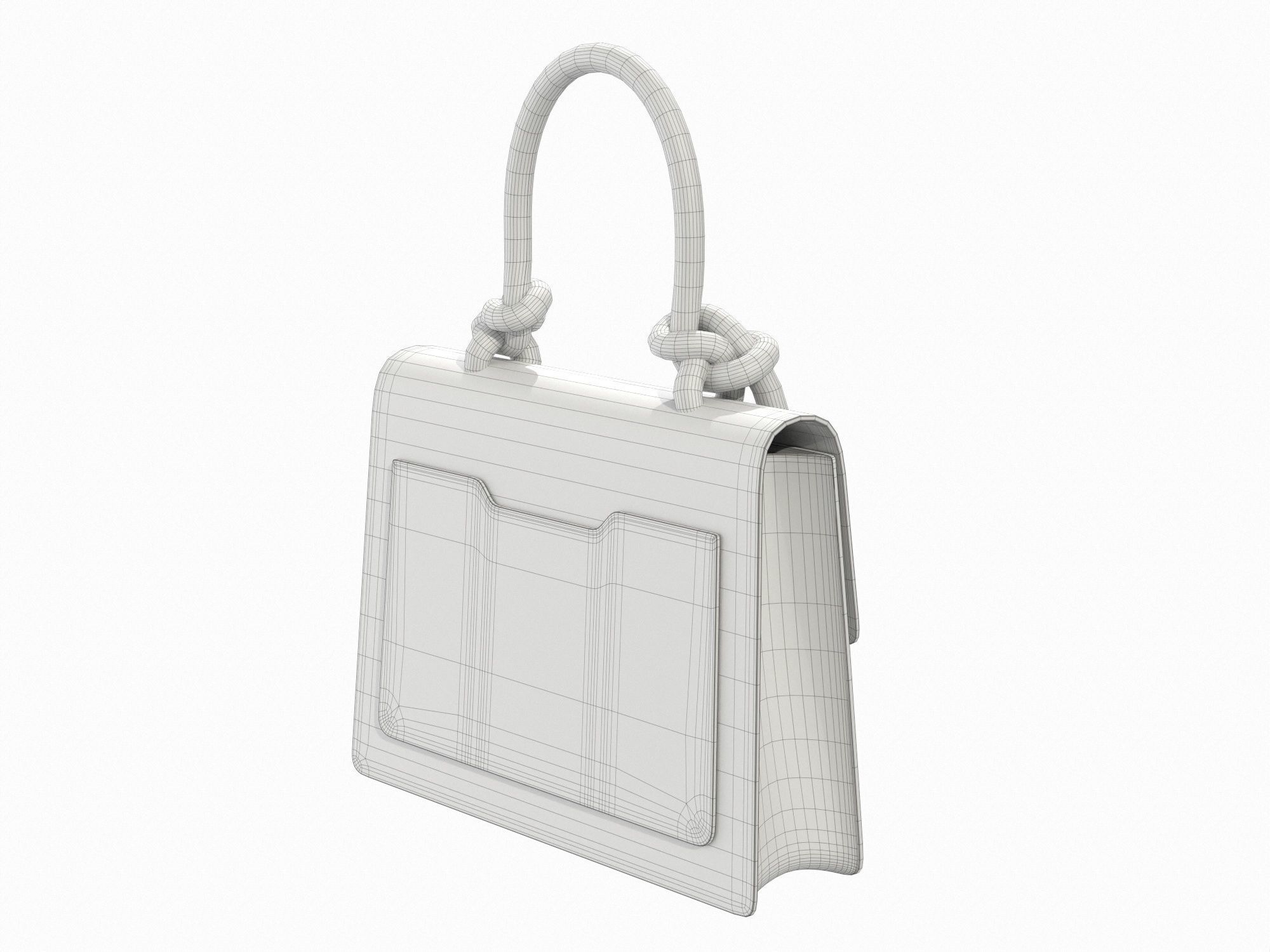 Off-White Bag Jitney Gummy White Low-poly 3D model_7
