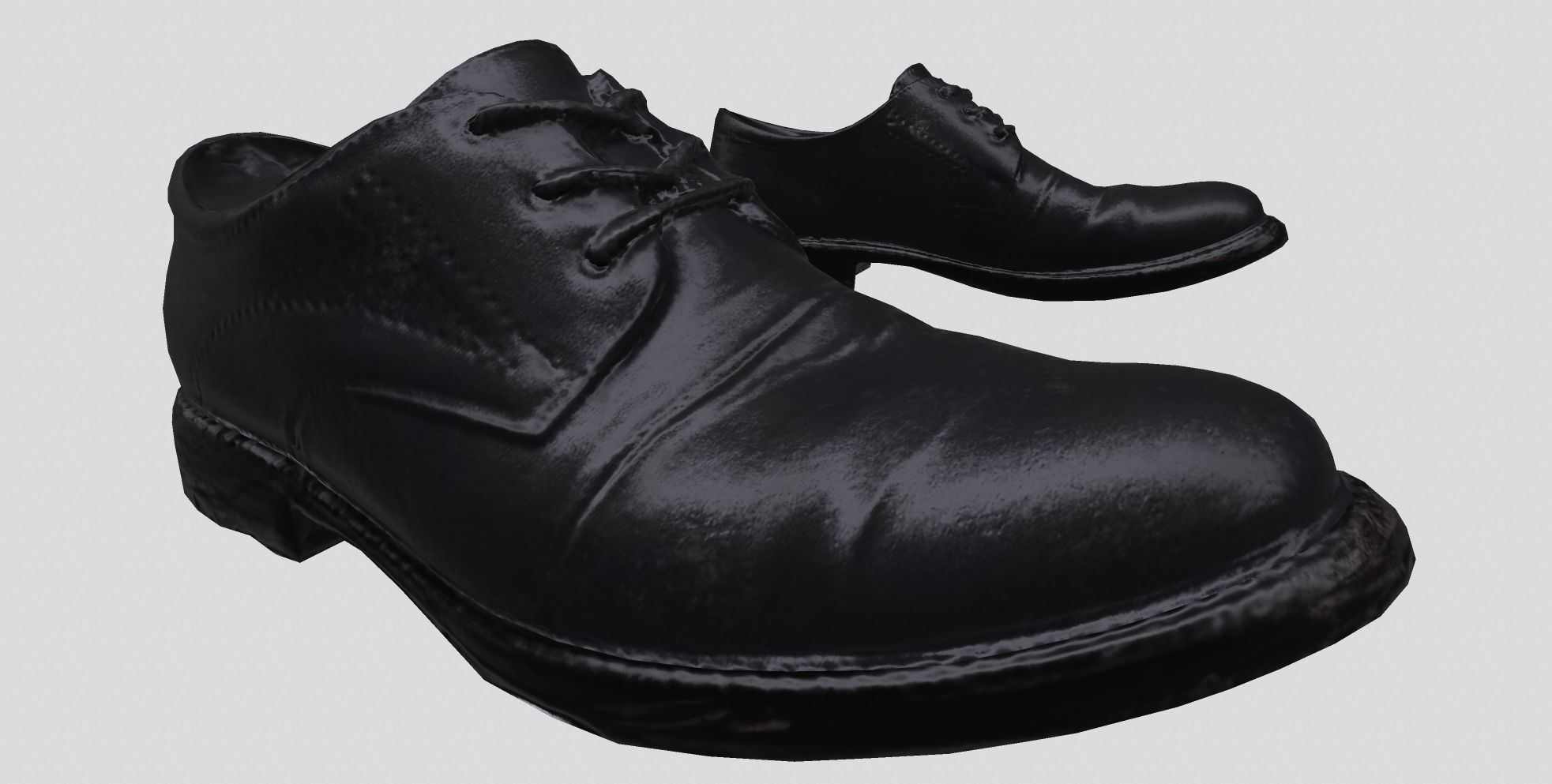 Black shoes 3D model_2