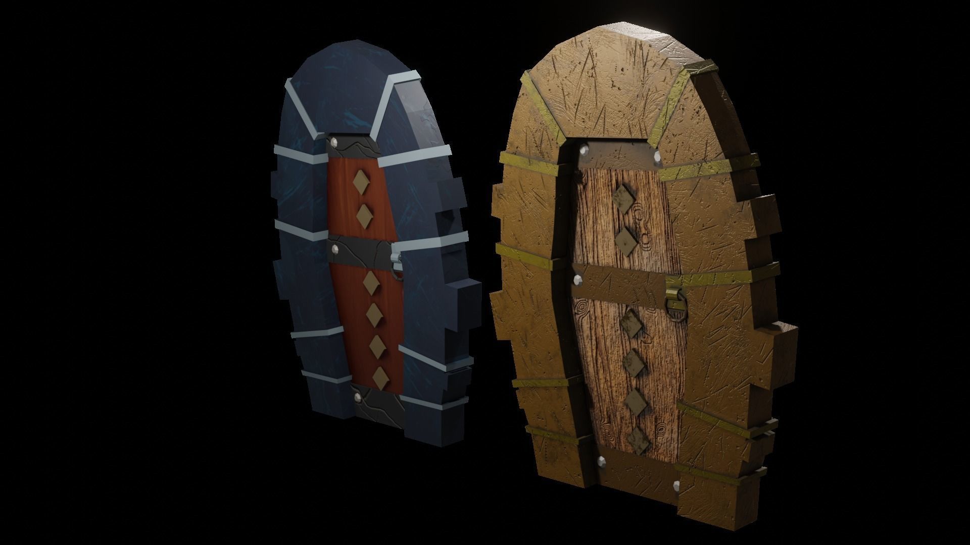 Door stylized Low-poly 3D model_1