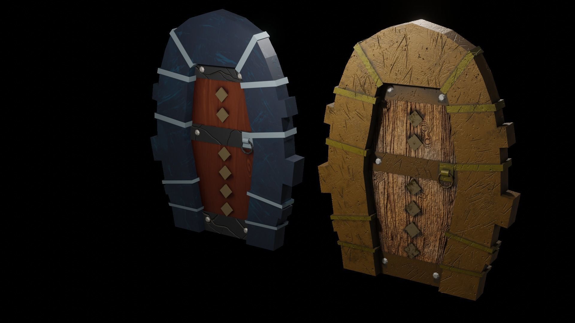 Door stylized Low-poly 3D model_6