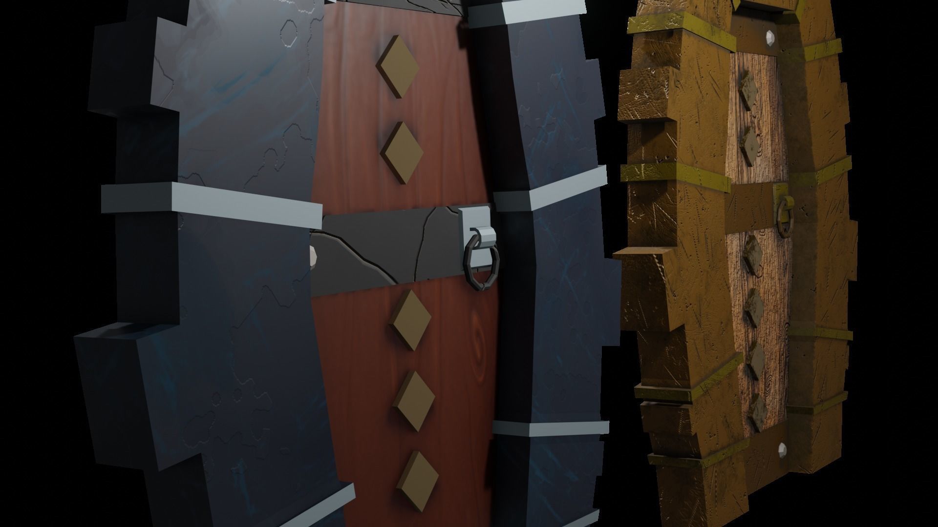 Door stylized Low-poly 3D model_9