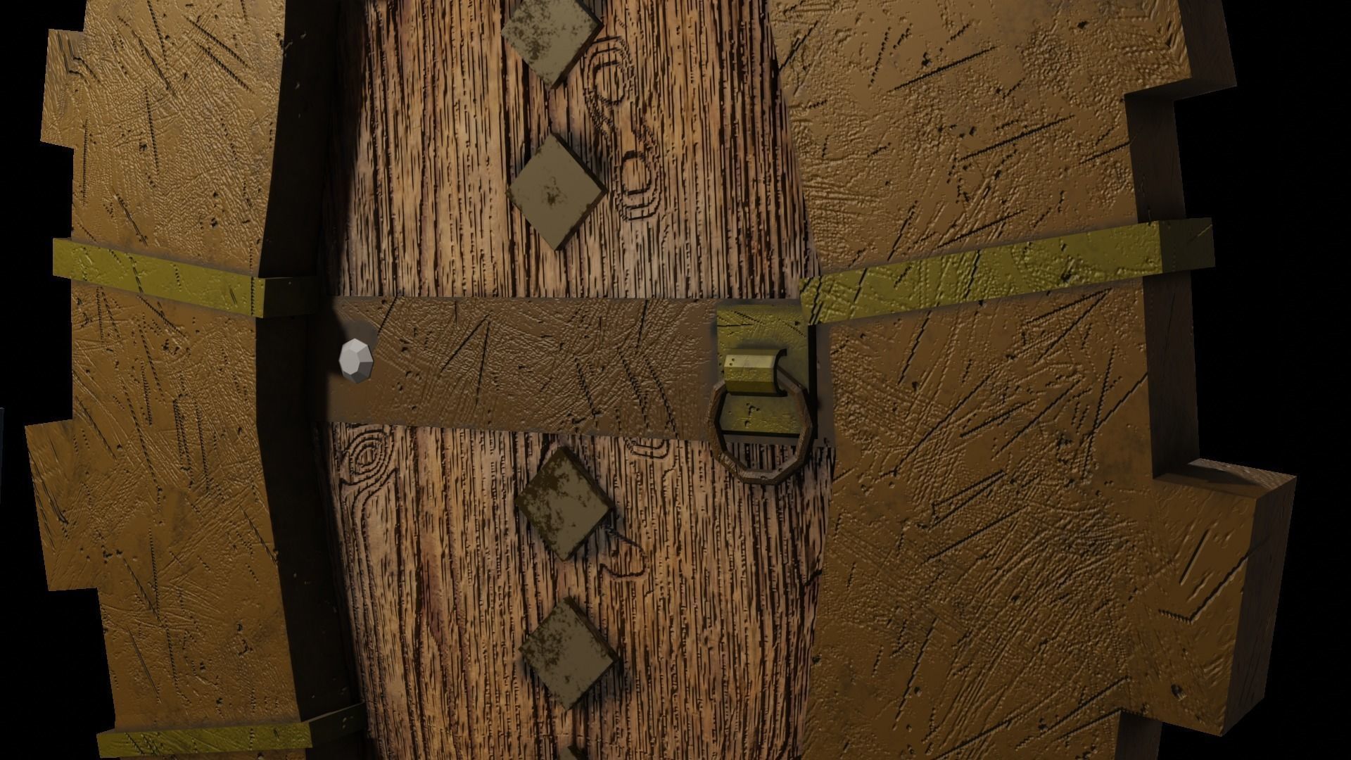 Door stylized Low-poly 3D model_4