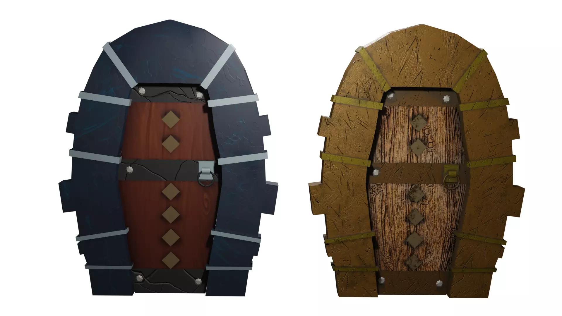 Door stylized Low-poly 3D model_0