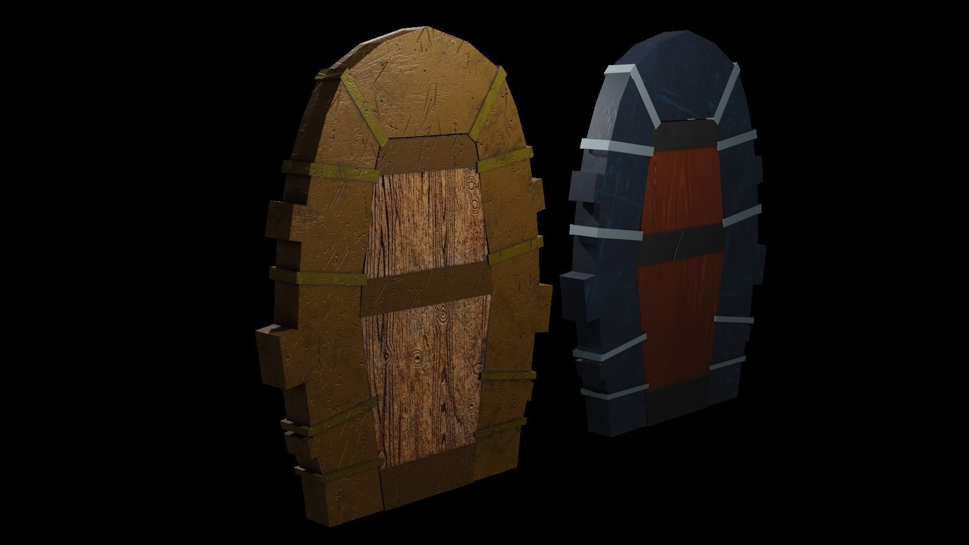 Door stylized Low-poly 3D model_3