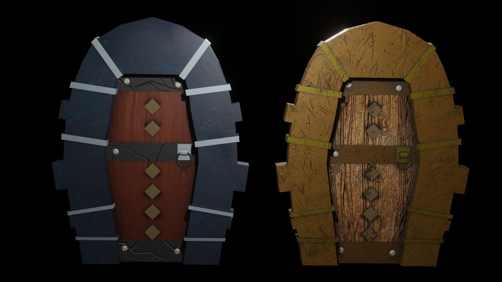 Door stylized Low-poly 3D model_5