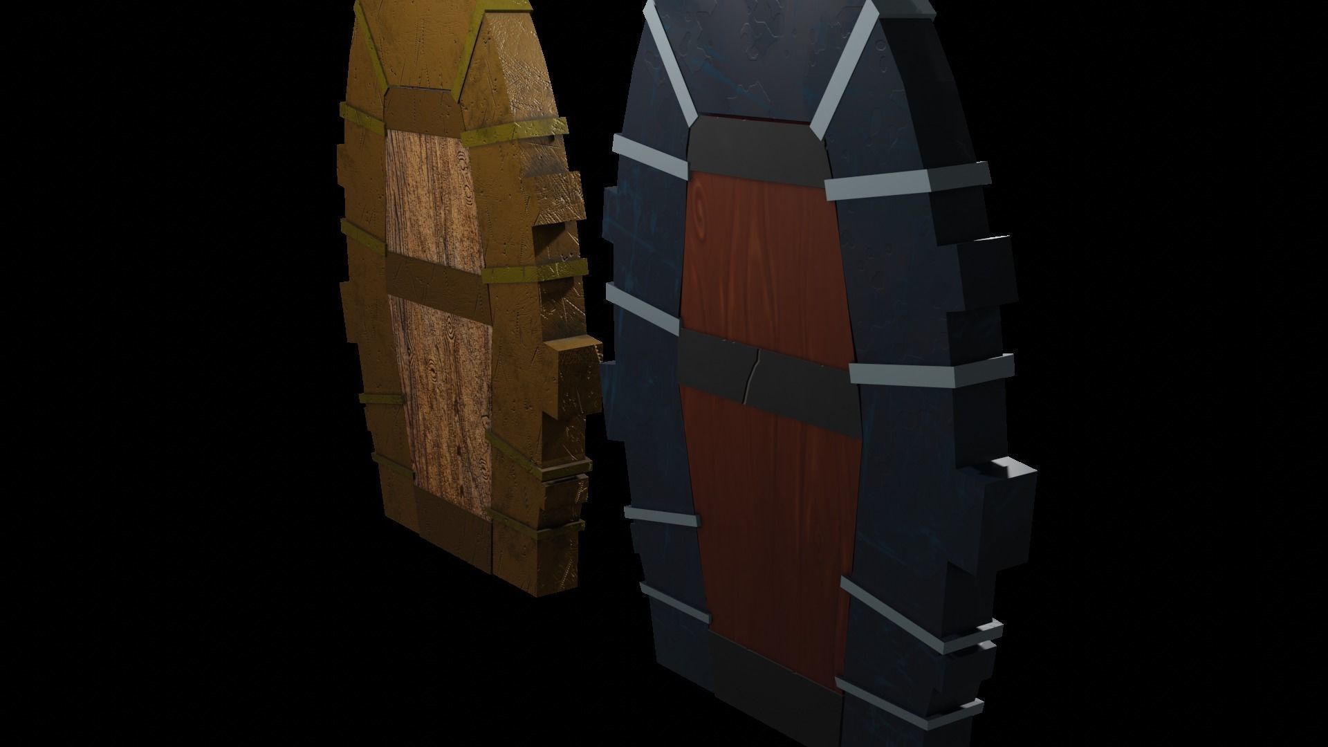 Door stylized Low-poly 3D model_8