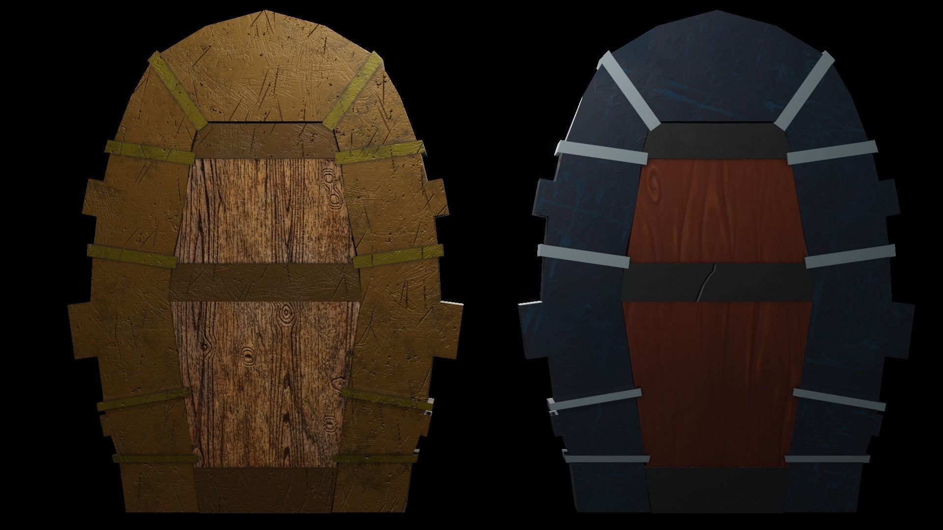Door stylized Low-poly 3D model_7