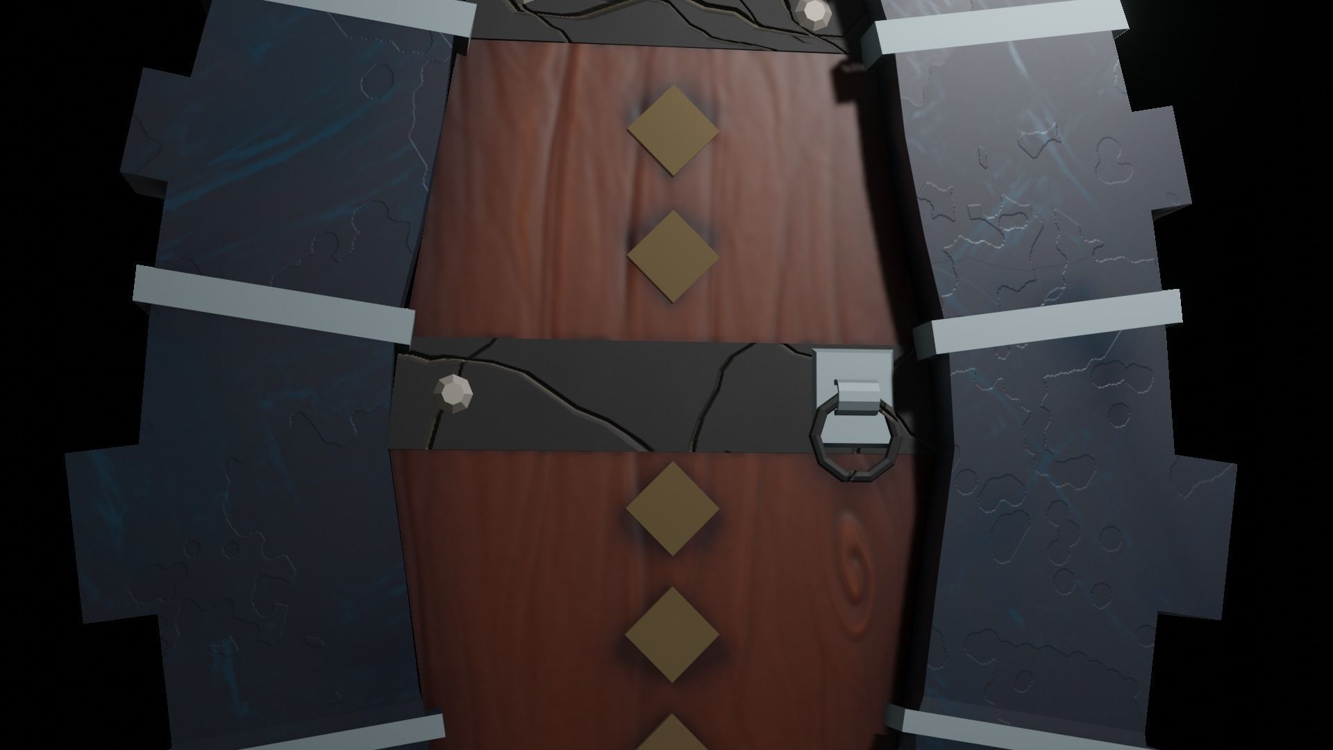 Door stylized Low-poly 3D model_2