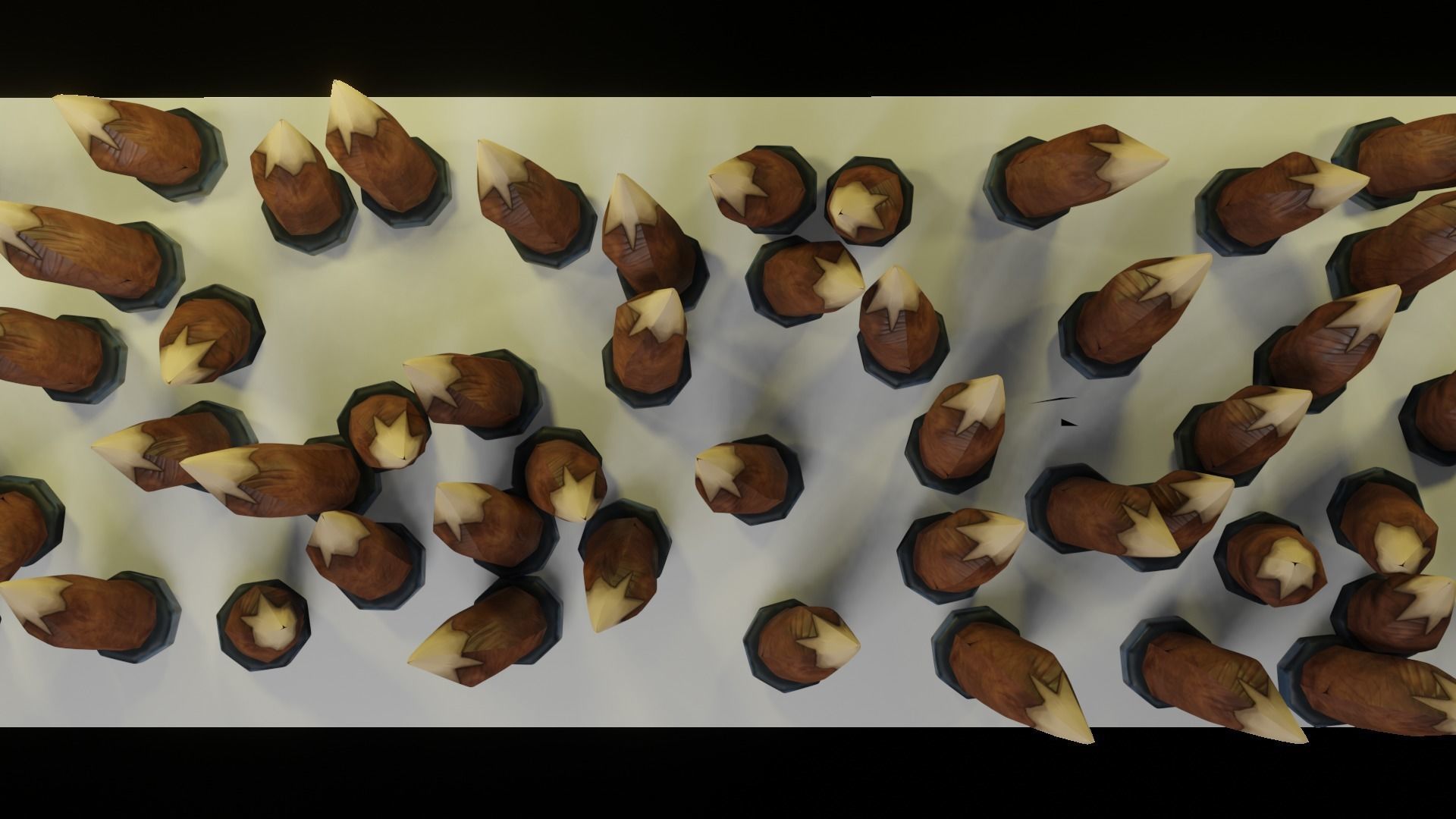 Spikes set of wooden spears Low-poly 3D model_9