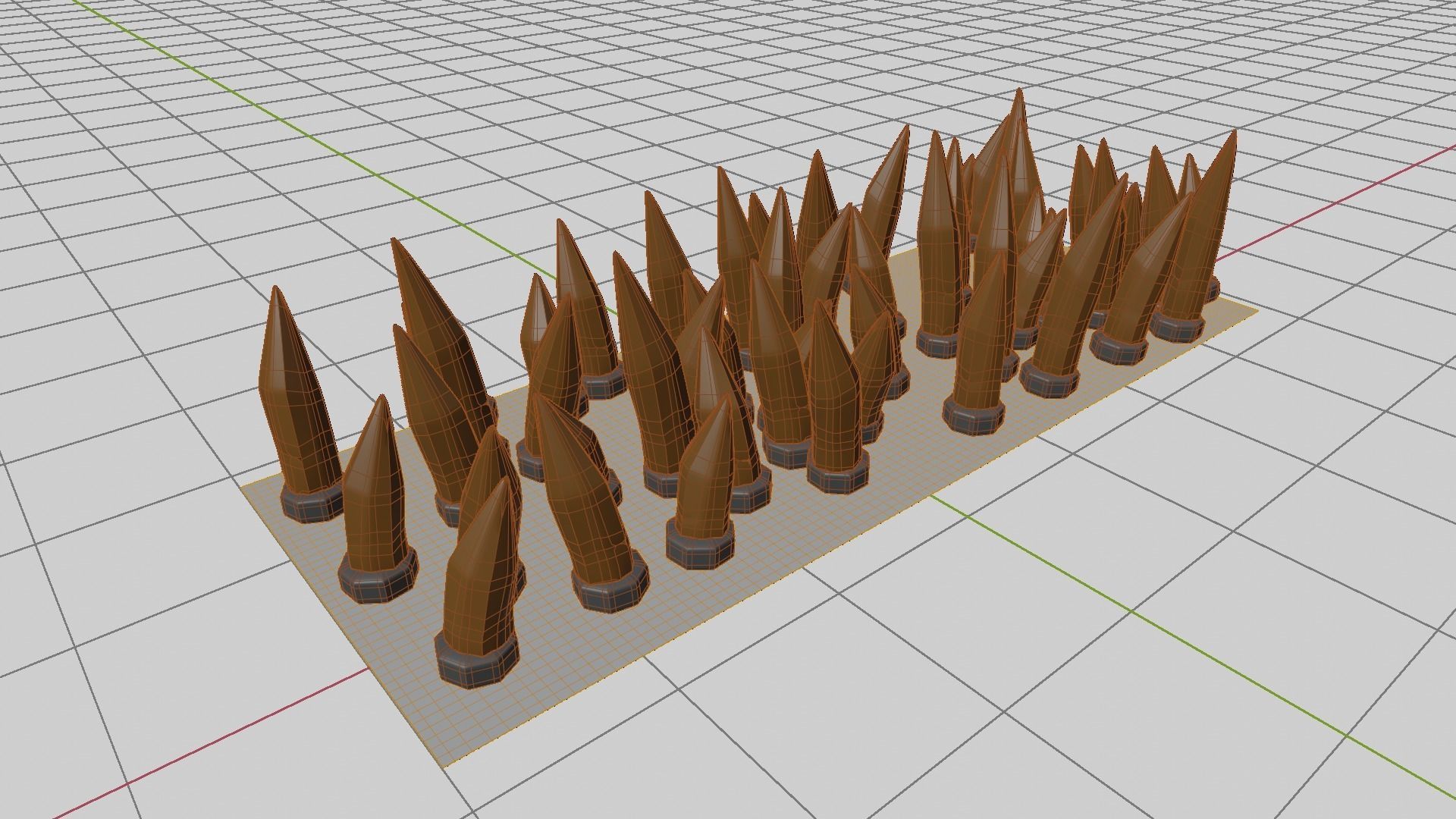 Spikes set of wooden spears Low-poly 3D model_10