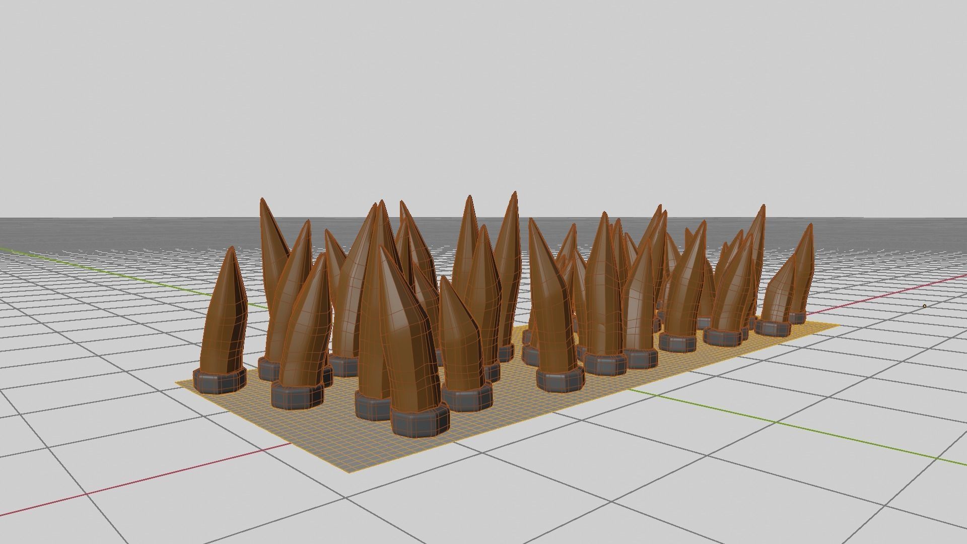Spikes set of wooden spears Low-poly 3D model_12