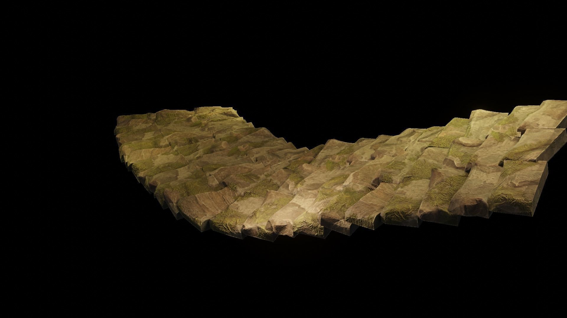 Stairs brick walkway on night Low-poly 3D model_9