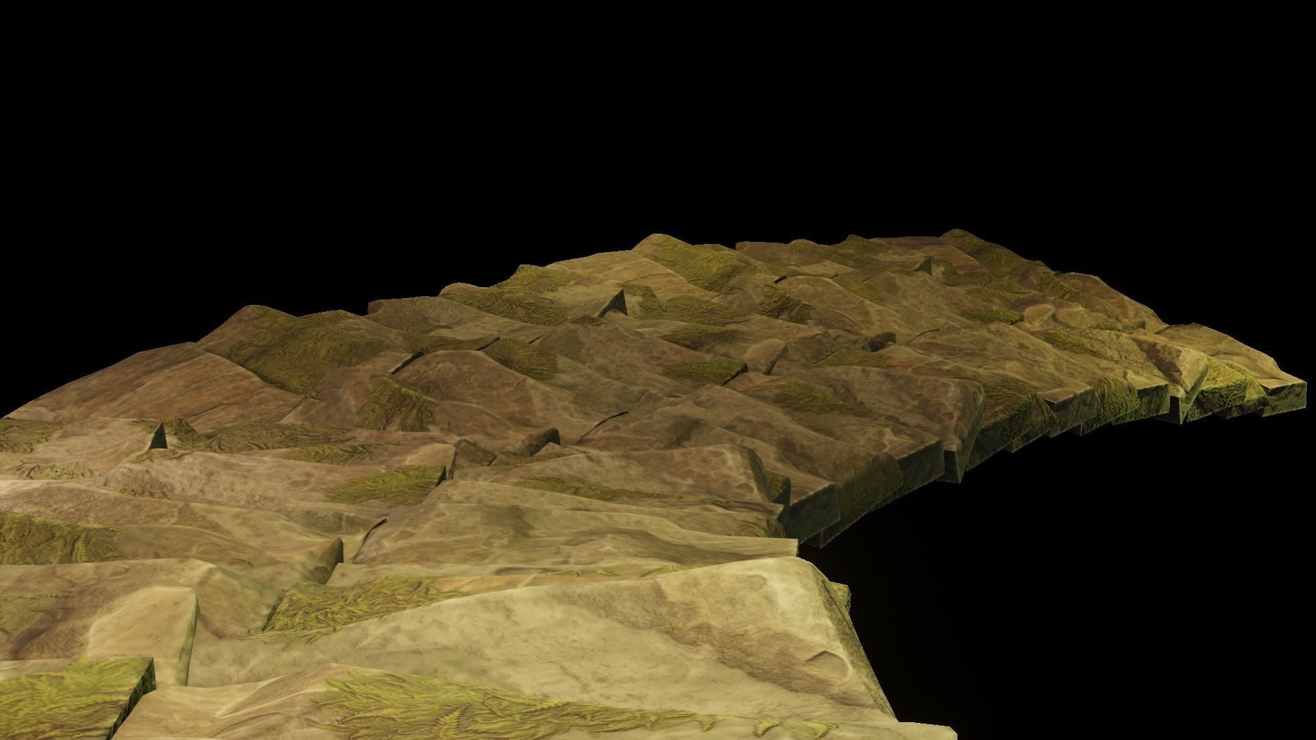 Stairs brick walkway on night Low-poly 3D model_4