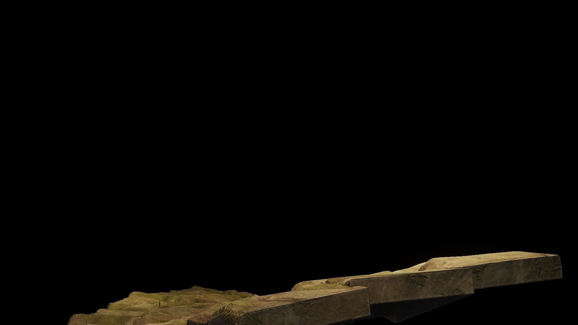 Stairs brick walkway on night Low-poly 3D model_3