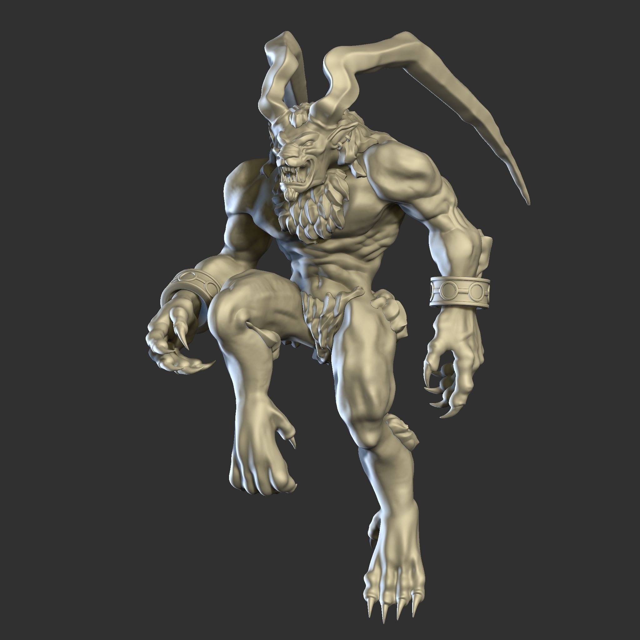 Ifrit Fire Demon from Final Fantasy VIII 3D Print Miniature 3D print model_3