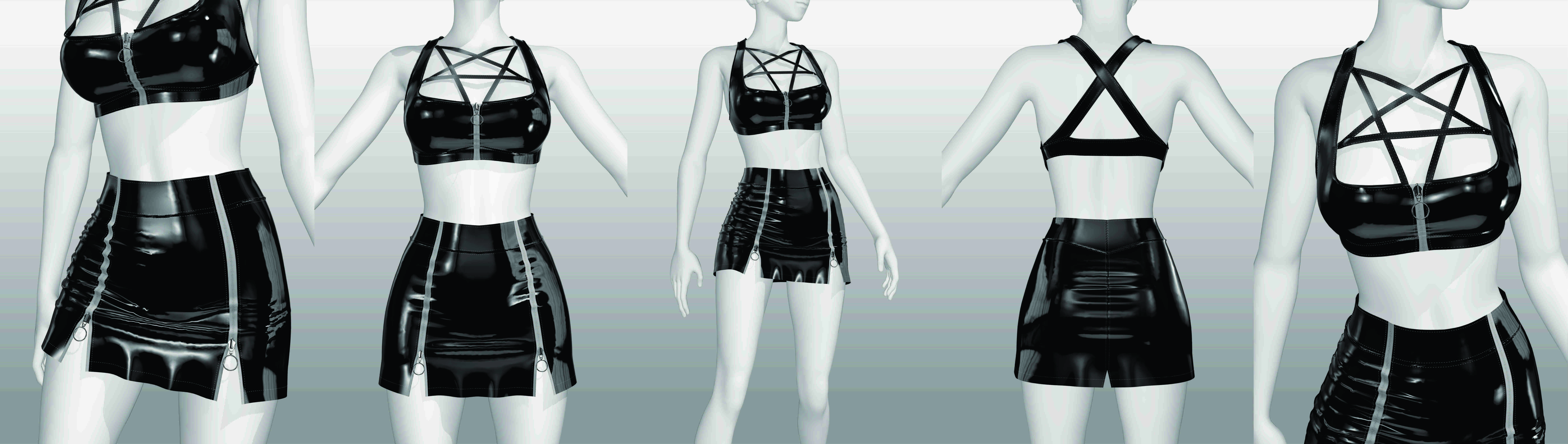 New Goth Outfit vol 02 Vinyl Collecion 3D model_2