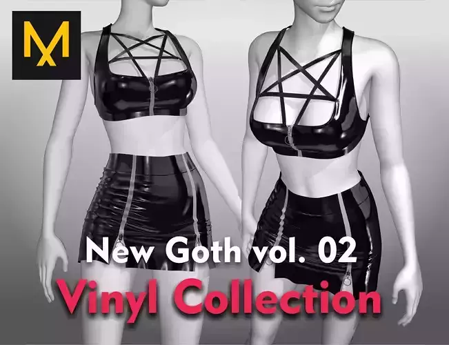 New Goth Outfit vol 02 Vinyl Collecion 3D model