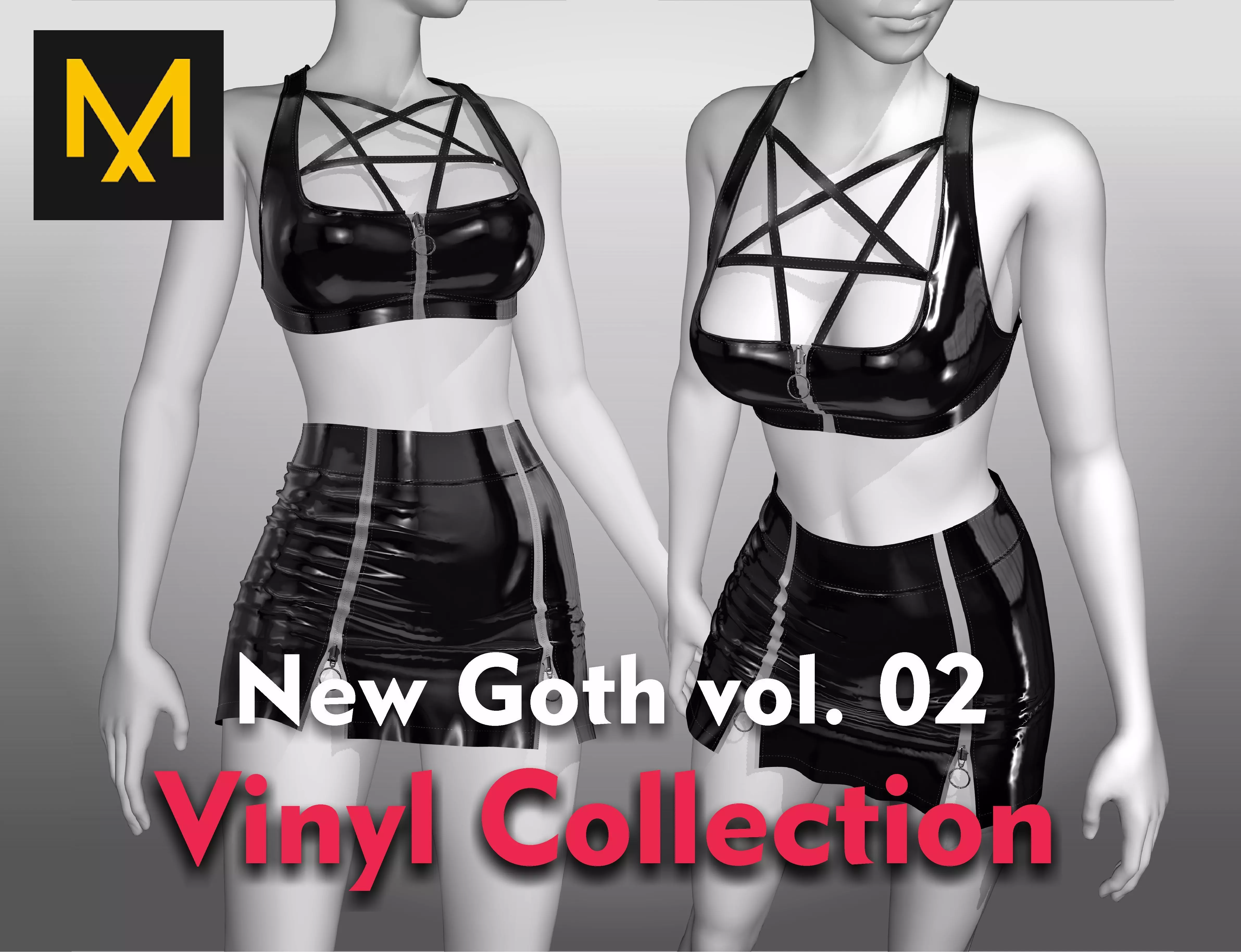 New Goth Outfit vol 02 Vinyl Collecion 3D model_0
