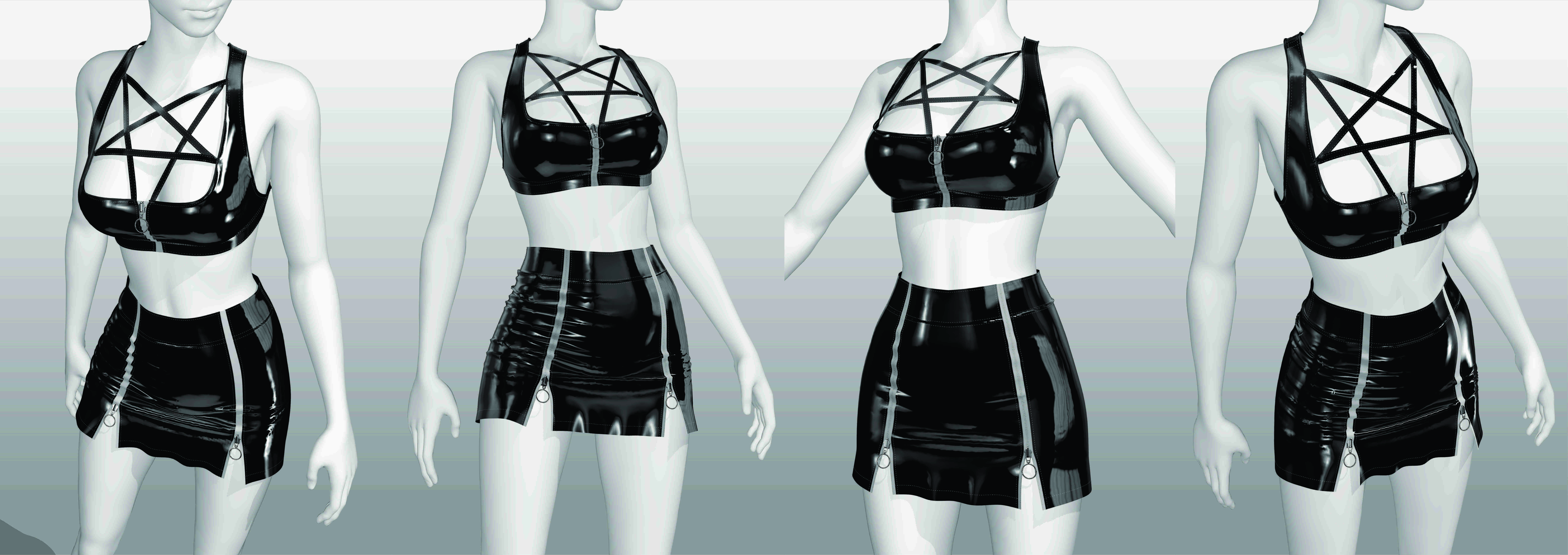 New Goth Outfit vol 02 Vinyl Collecion 3D model_1