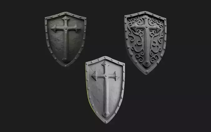 Medieval Weapons Shield Pack 3D print model