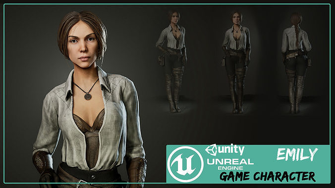 Girl Emily Low-poly 3D model