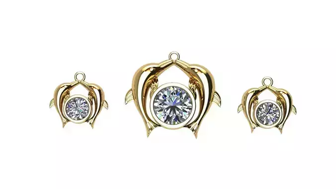 dolphin pendant usable for earings 