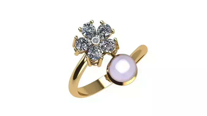 flower and pearl ring