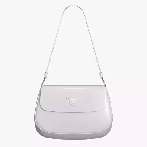 Prada Cleo brushed leather shoulder bag with flap White
