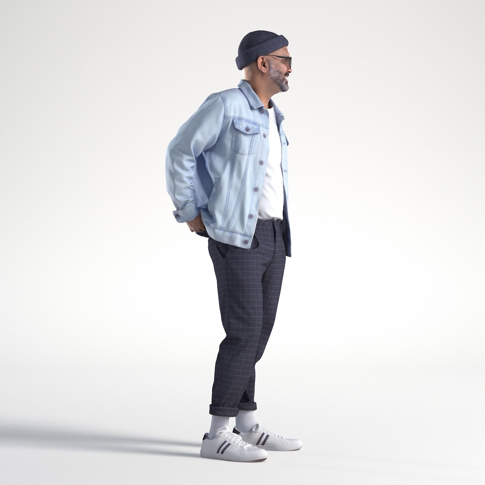 Man Casual Outfit Standing Low poly Nikhiel 1764 3D model_1