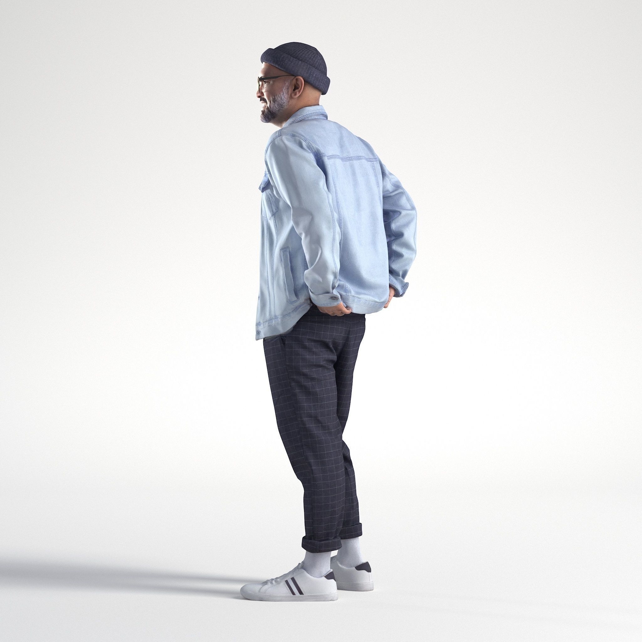 Man Casual Outfit Standing Low poly Nikhiel 1764 3D model_5