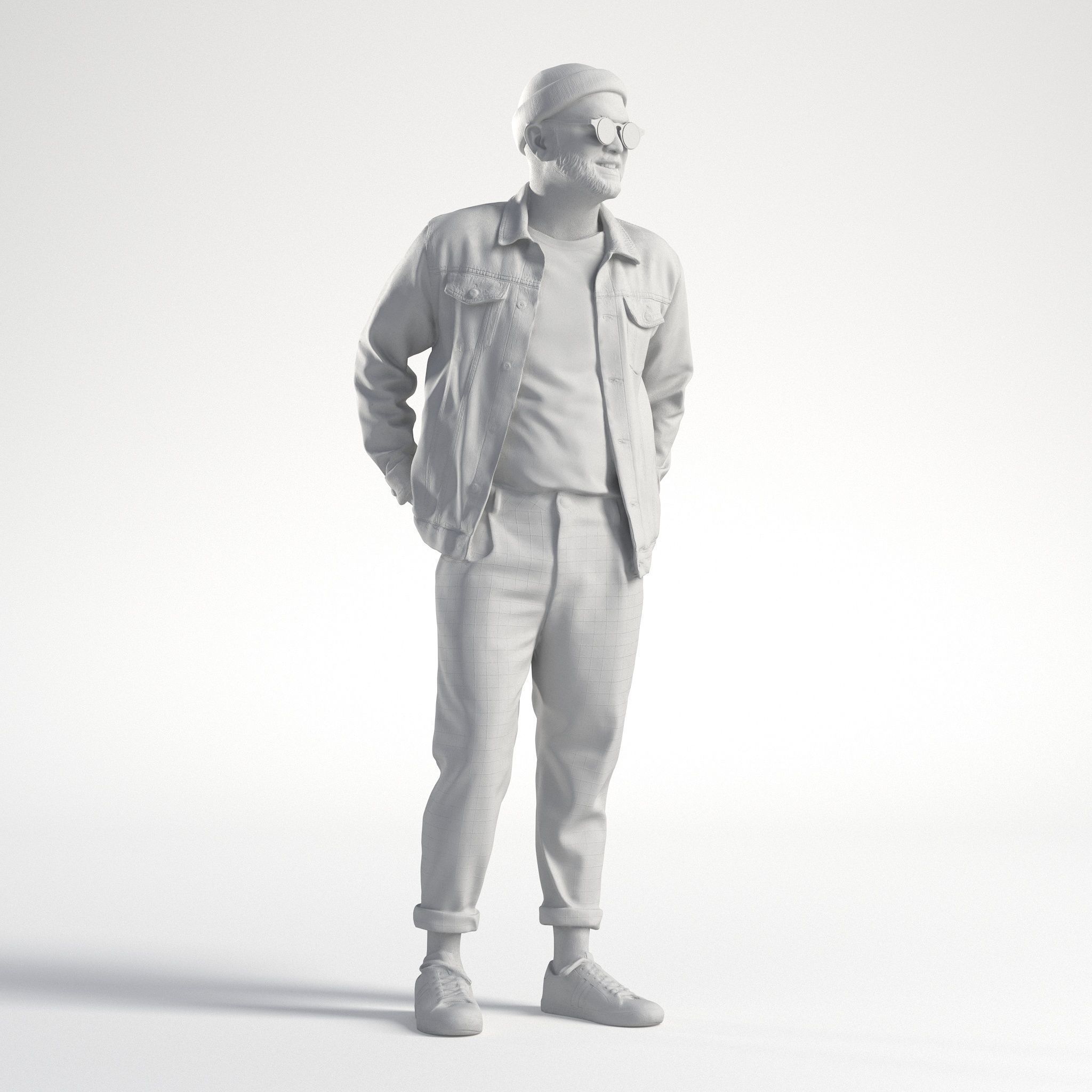 Man Casual Outfit Standing Low poly Nikhiel 1764 3D model_8