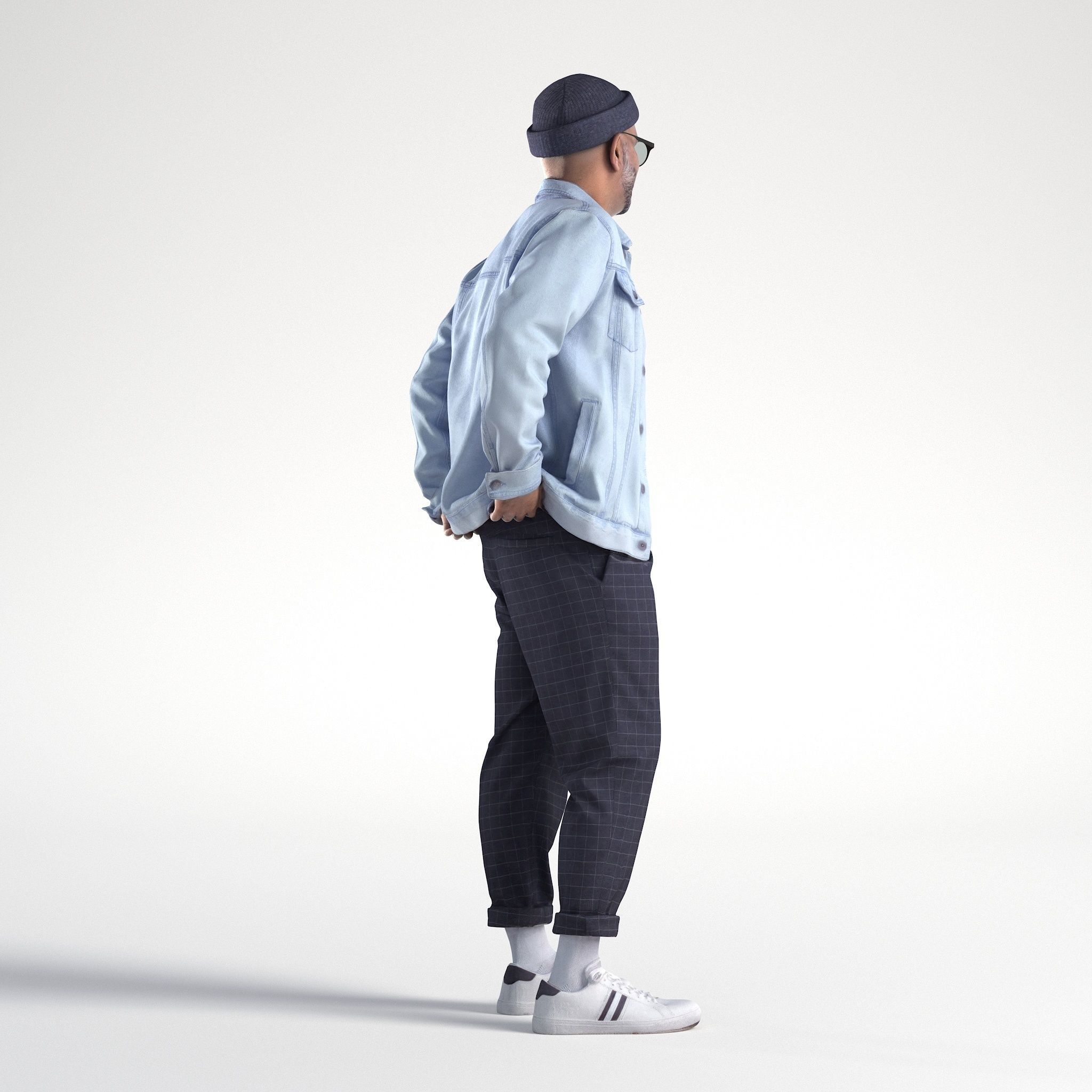 Man Casual Outfit Standing Low poly Nikhiel 1764 3D model_2