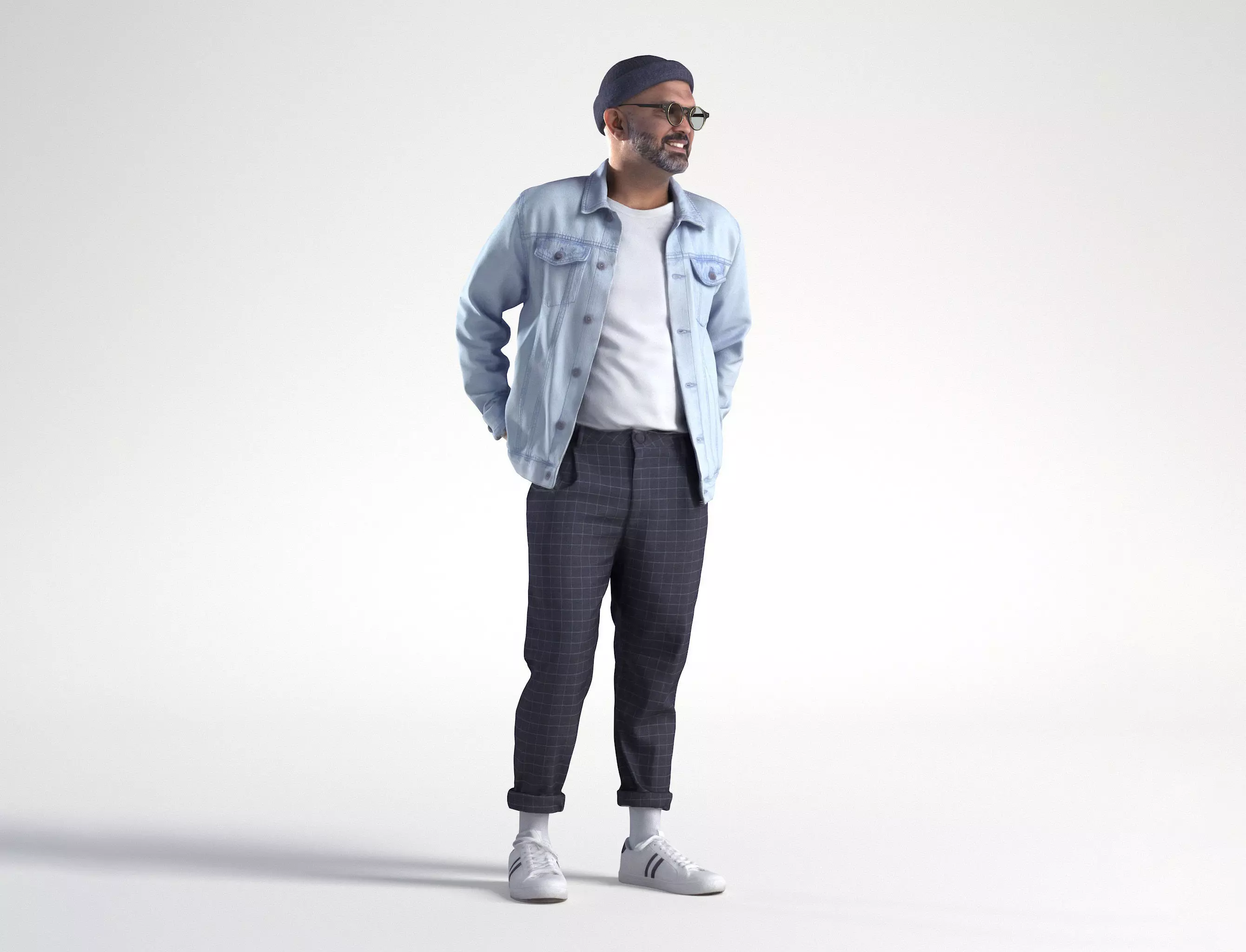 Man Casual Outfit Standing Low poly Nikhiel 1764 3D model_0