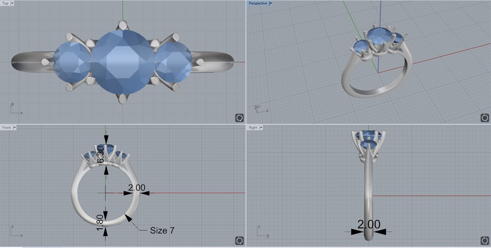 Women ring 3D print model_2