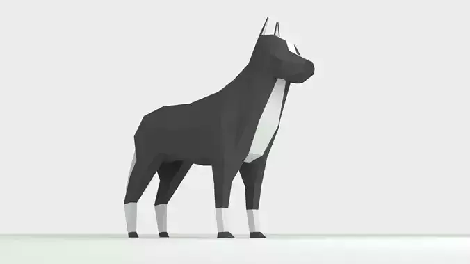 lowpoly dog polygonal horse
