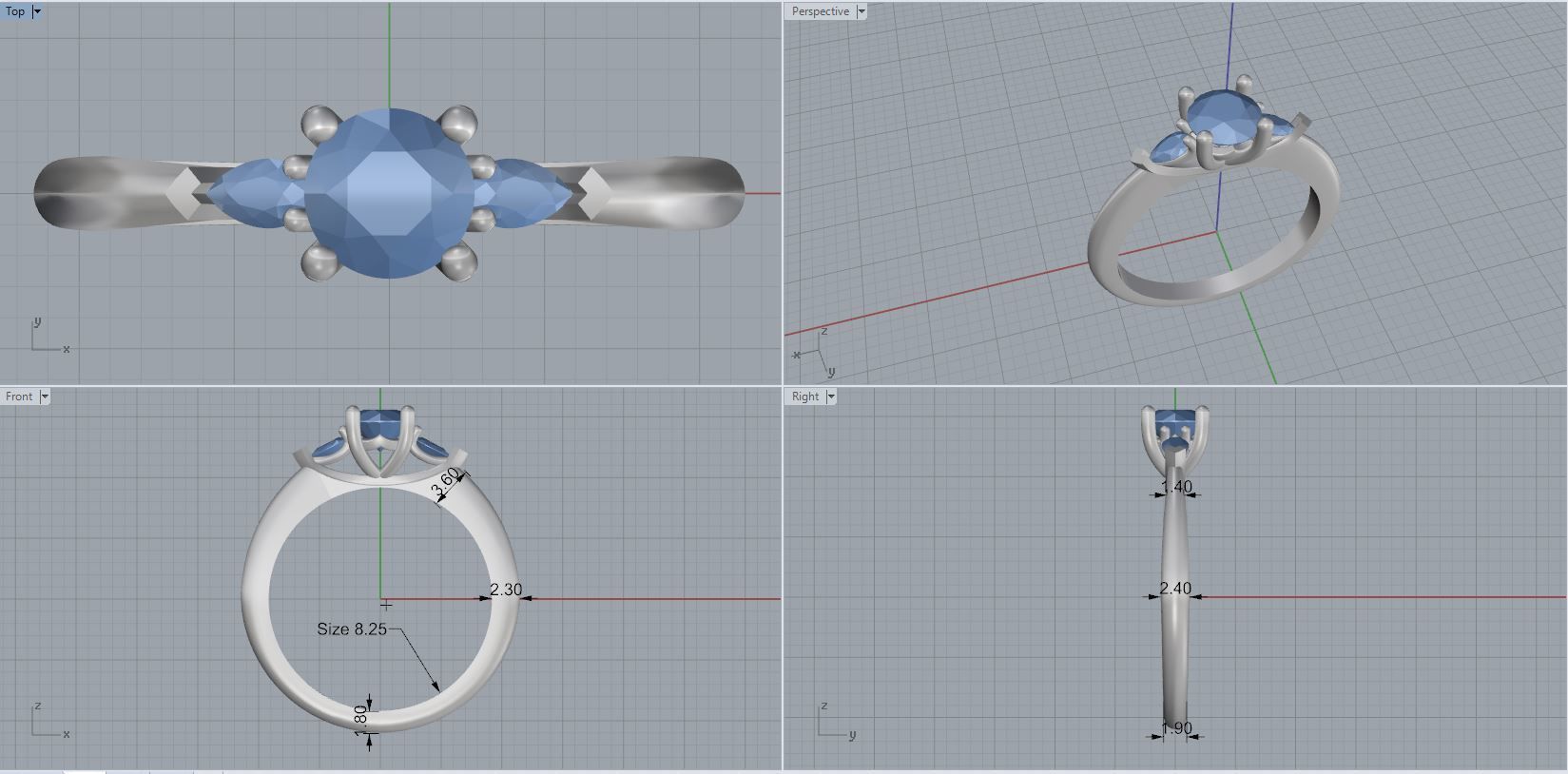 Women ring 3D print model_2