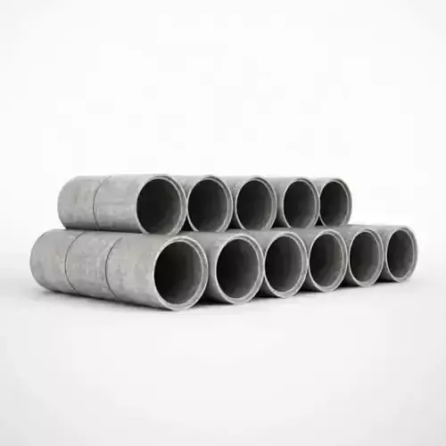 Grey Concrete Pipes 3D model