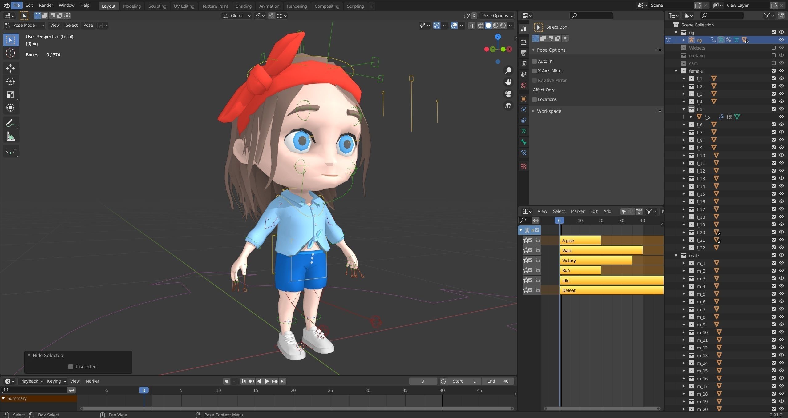 Kids Characters Low-poly 3D model_31