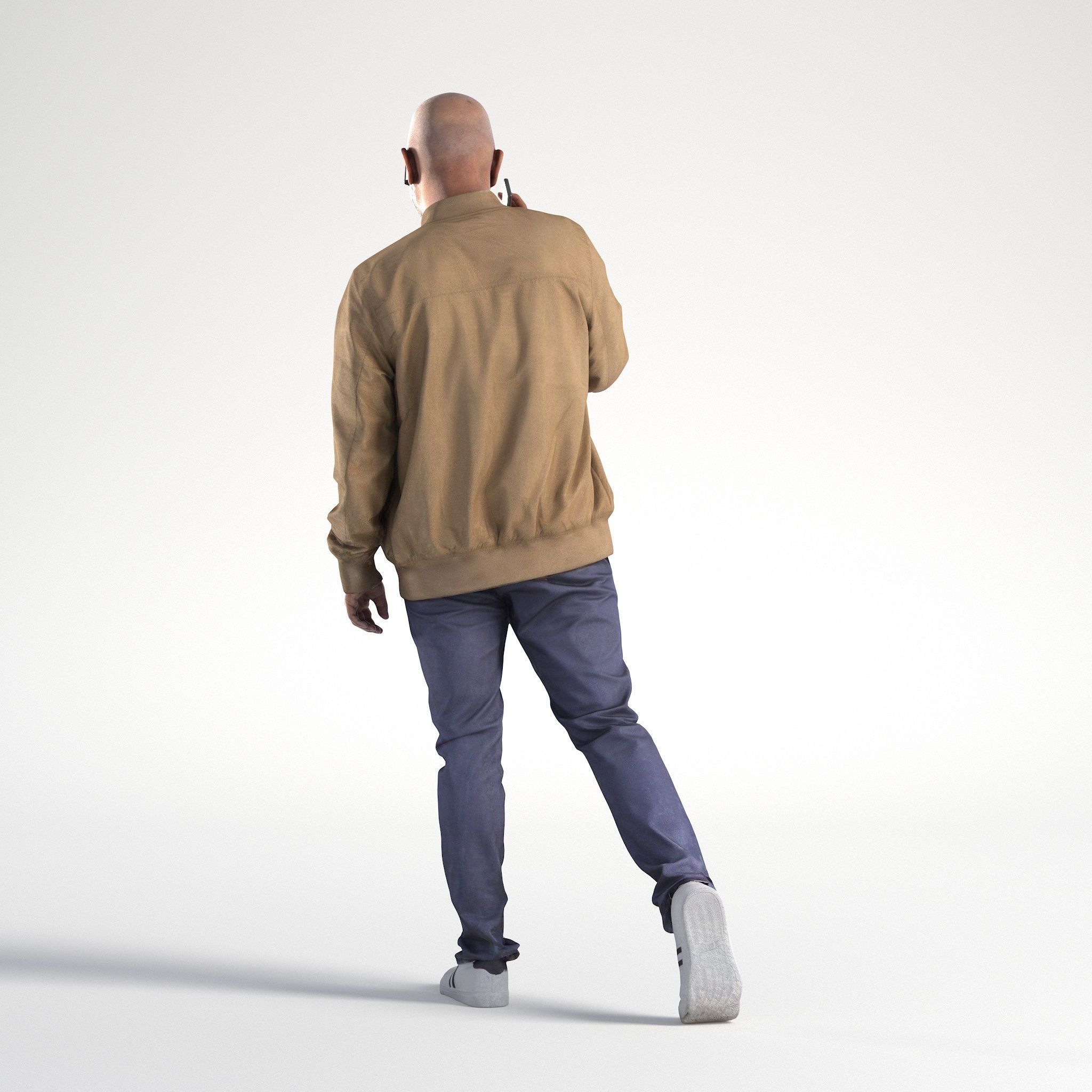 Man Casual Outfit Walking with Phone Low poly Nikhiel 1786 3D model_5