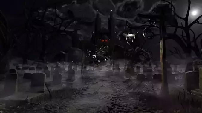 Graveyard Castle Scene 3D model