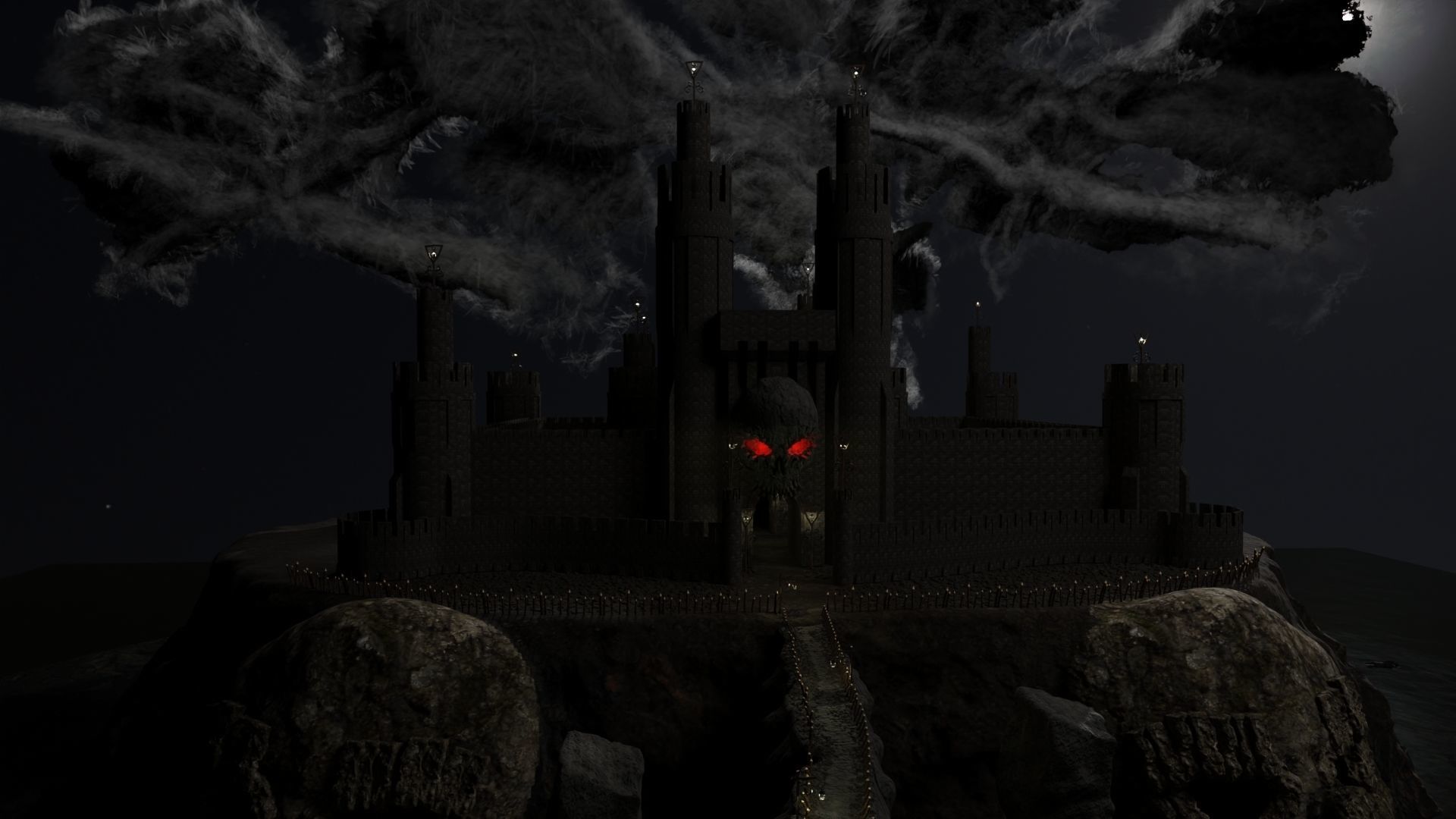 Graveyard Castle Scene 3D model_4
