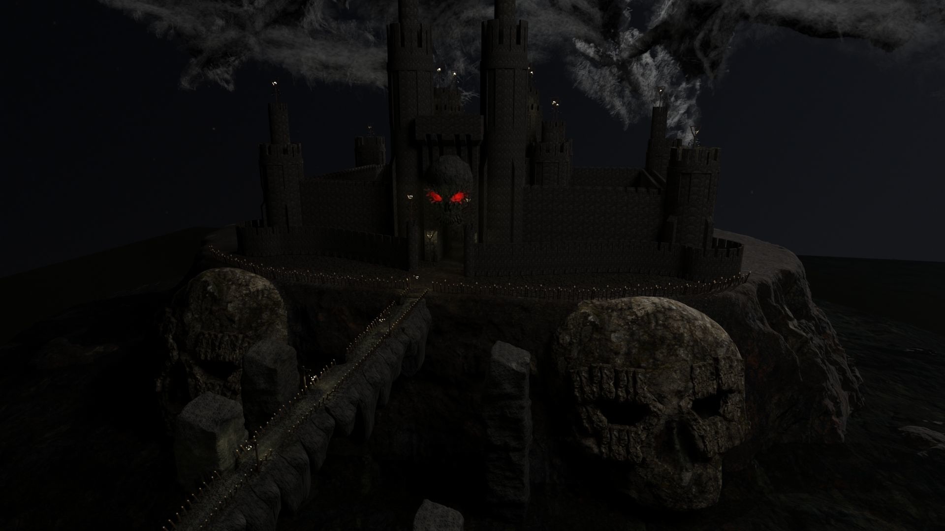 Graveyard Castle Scene 3D model_6