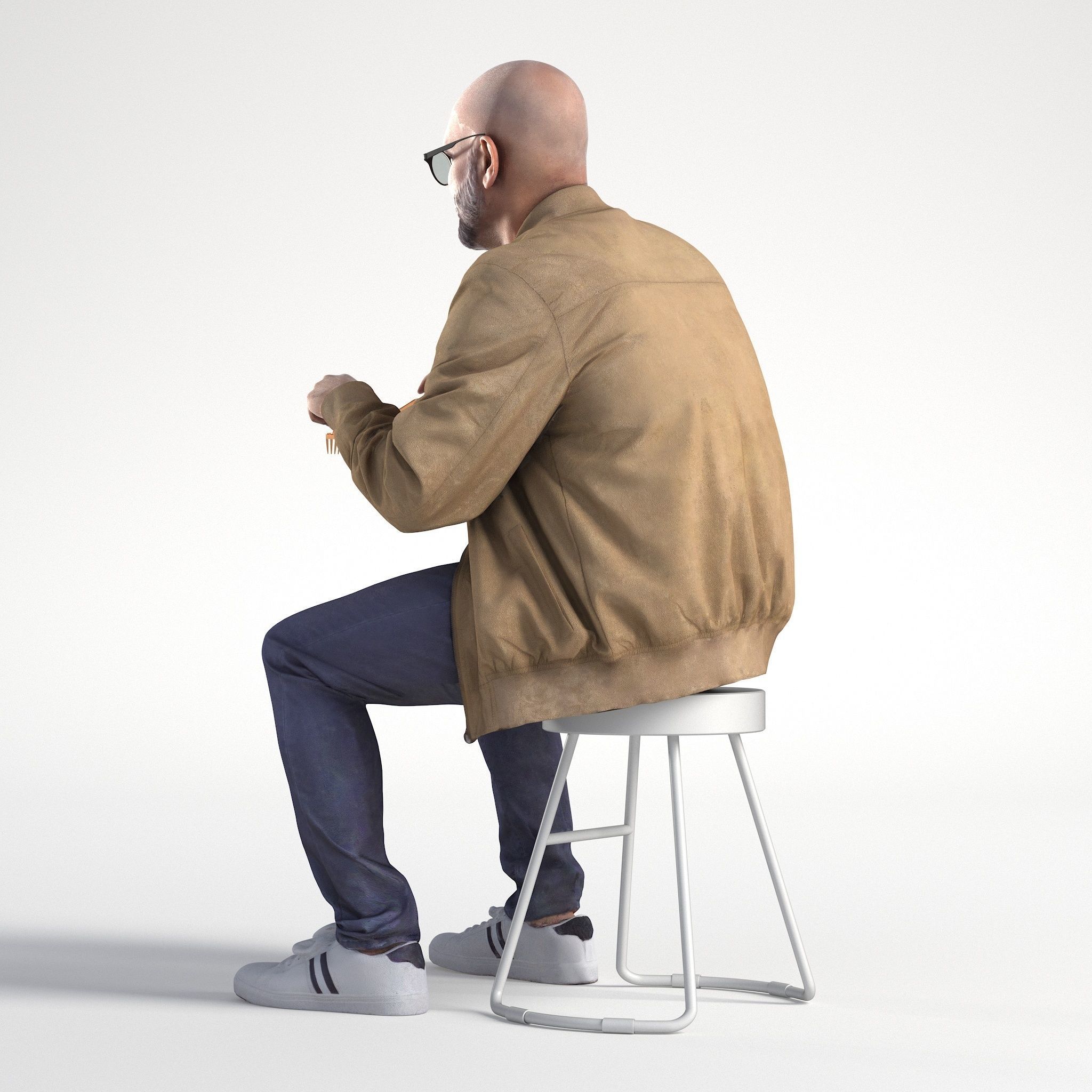 Man Casual Sitting Cafe Low poly Nikhiel 1791 3D model_5