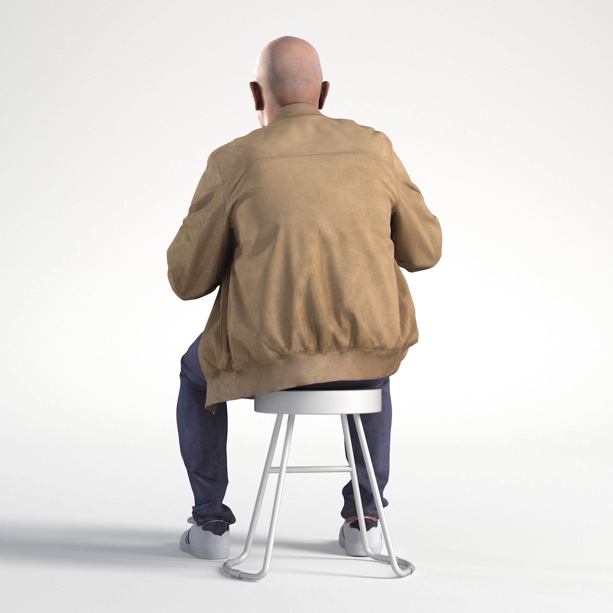 Man Casual Sitting Cafe Low poly Nikhiel 1791 3D model_4