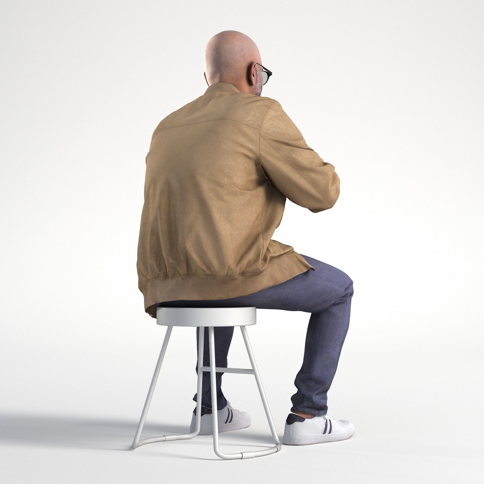 Man Casual Sitting Cafe Low poly Nikhiel 1791 3D model_3