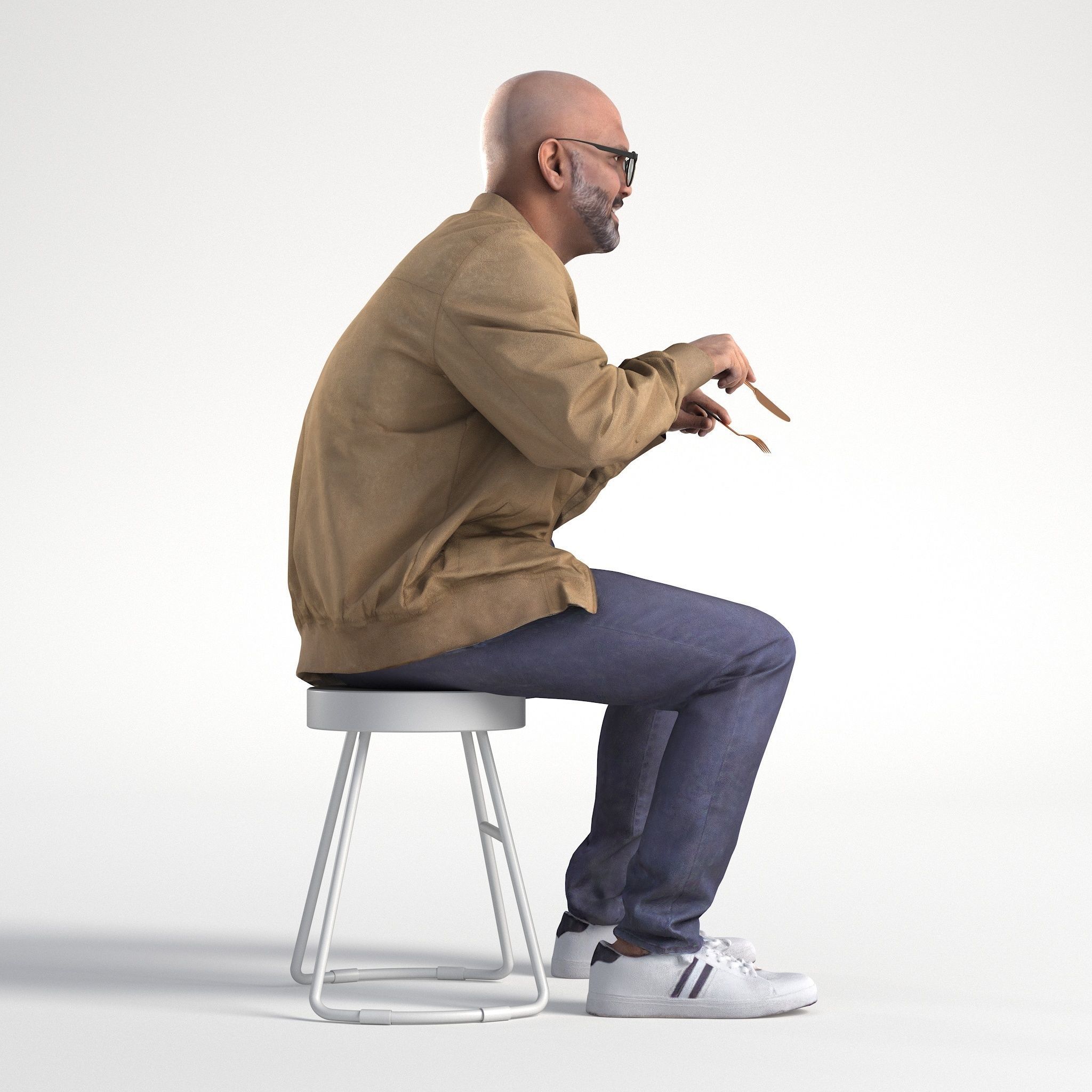 Man Casual Sitting Cafe Low poly Nikhiel 1791 3D model_2