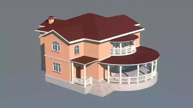 House with porch 3D model